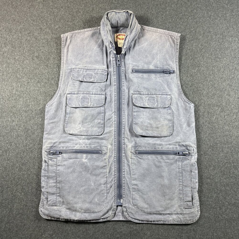Vtg 80's Banana Republic Safari Vest Jacket Mens XS Photography Pack Away Hood - Picture 6 of 16